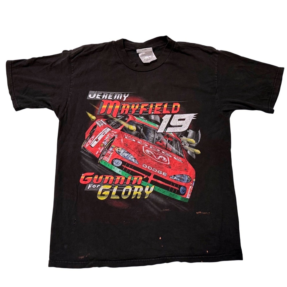 Vtg Chase Authentics Jeremy Mayfield No. 19 Dodge NASCAR‎ racing t-shirt -Medium